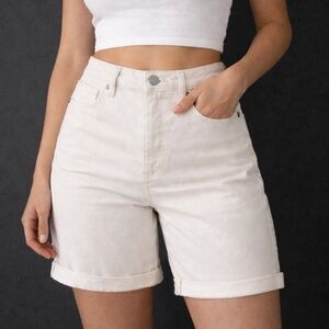 Classic White Denim Shorts